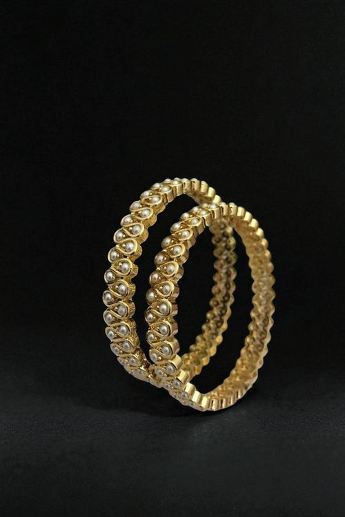 Spiral real pearl bangles