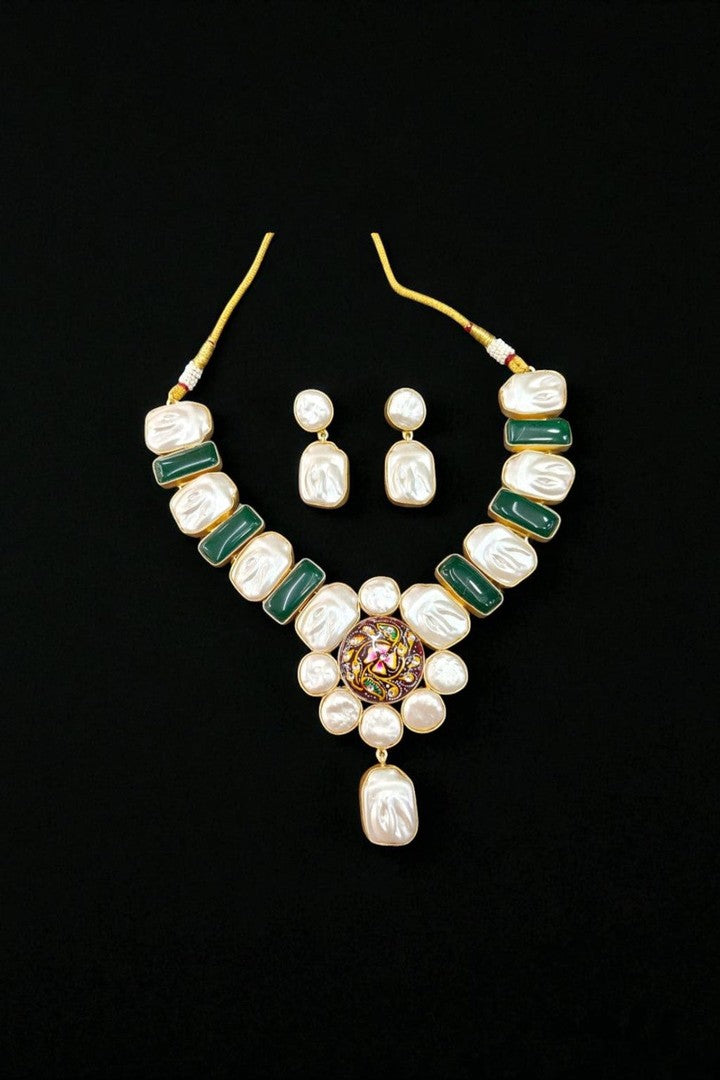 Tanjore Hand made Baroque pearl set