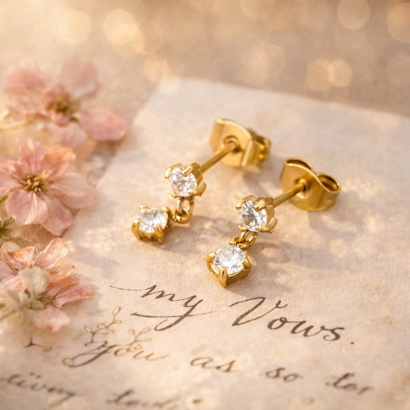Terran Earrings-18k Gold Plated Stainless Steel Tarnish Free Waterproof Female Earrings