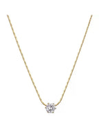 Timeless Solitaire Sparkle Necklace 18k Gold Plated Stainless Steel Tarnish Free Waterproof Jewellery female