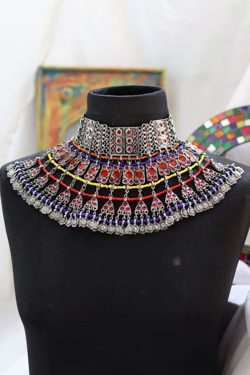 Tribal Afghani Afreen Oxidised Set - Vintage Elegance