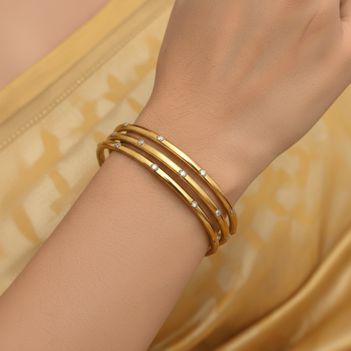 Urmila Bangles - Elegant Gold Polish Brass Jewelry