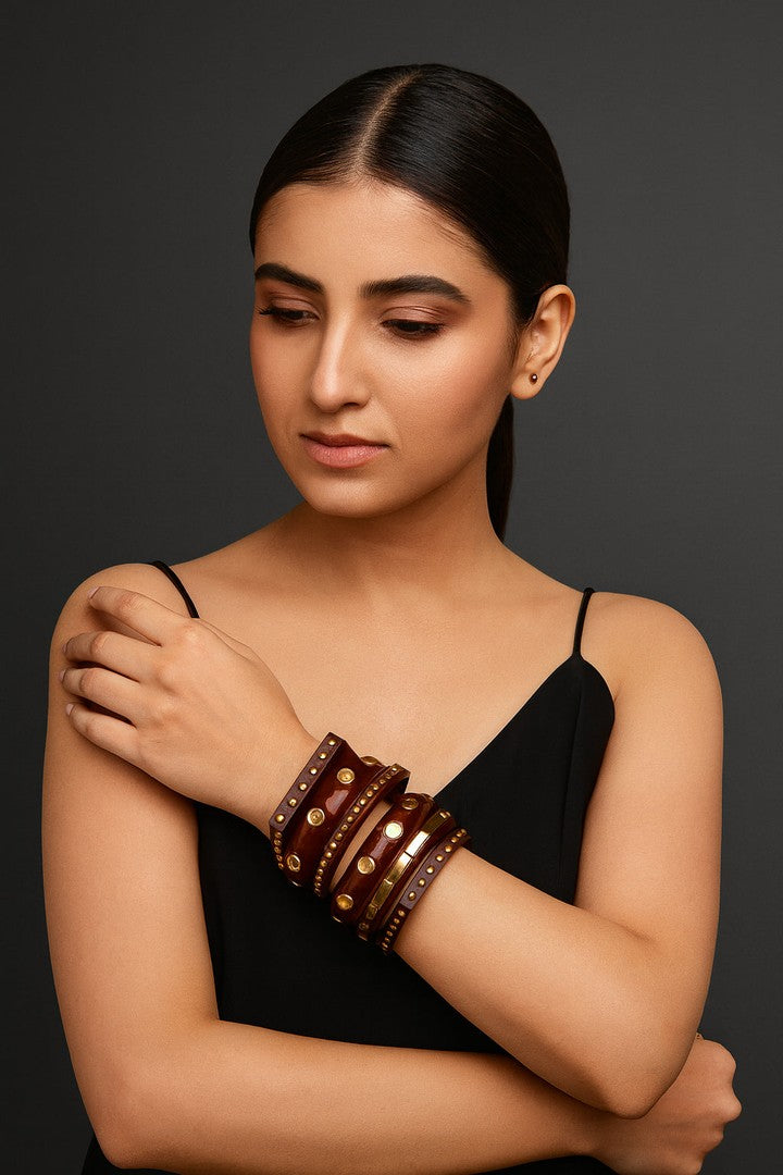 Usha wooden bangle stack