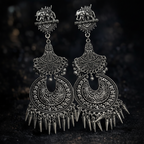 Western German Silver Earrings - Elegant & Timeless Design