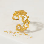 Zavina Ring 18k Gold Plated Stainless Steel Tarnish Free Waterproof Female Jewellery
