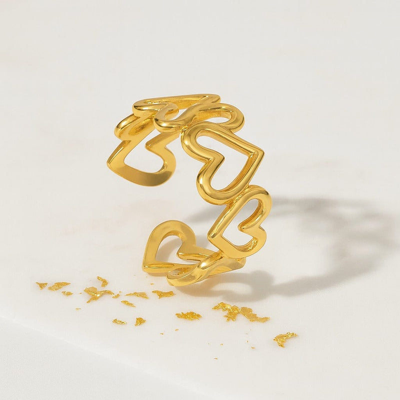 Zavina Ring 18k Gold Plated Stainless Steel Tarnish Free Waterproof Female Jewellery