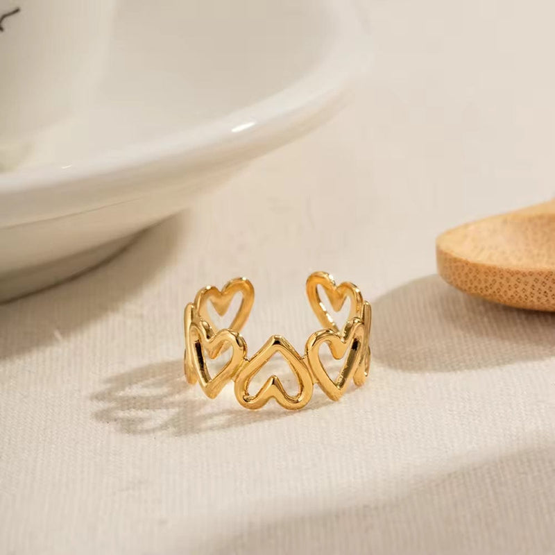 Zavina Ring 18k Gold Plated Stainless Steel Tarnish Free Waterproof Female Jewellery