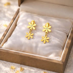Zonita -18k Gold Plated Stainless Steel Tarnish Free Waterproof Female Earrings
