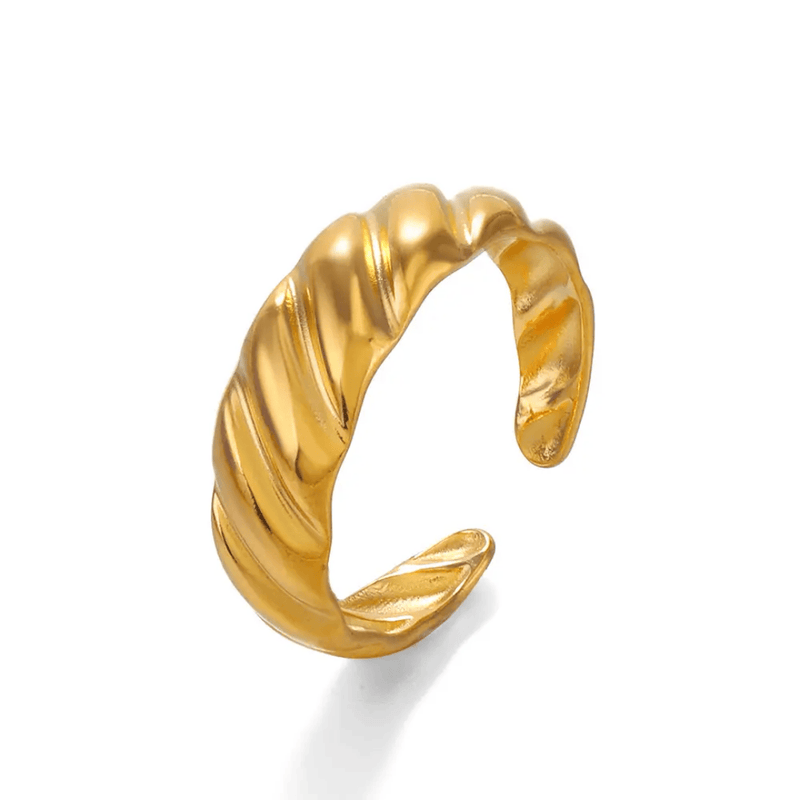 Zoniva Ring 18k Gold Plated Stainless Steel Tarnish Free Waterproof Female Jewellery