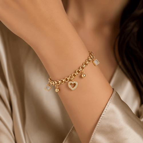 Aganya kreation B-182 18k Gold Plated Stainless Steel Tarnish Free Waterproof Female Jewellery Like