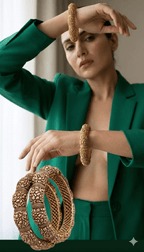 Aganya kreation Bangles Aarambh Antique Gold Statement Kada