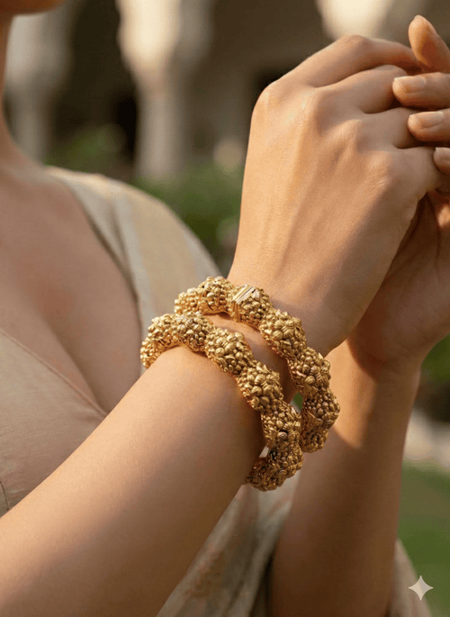 Aganya kreation Bangles Aarambh Antique Gold Statement Kada 2.2