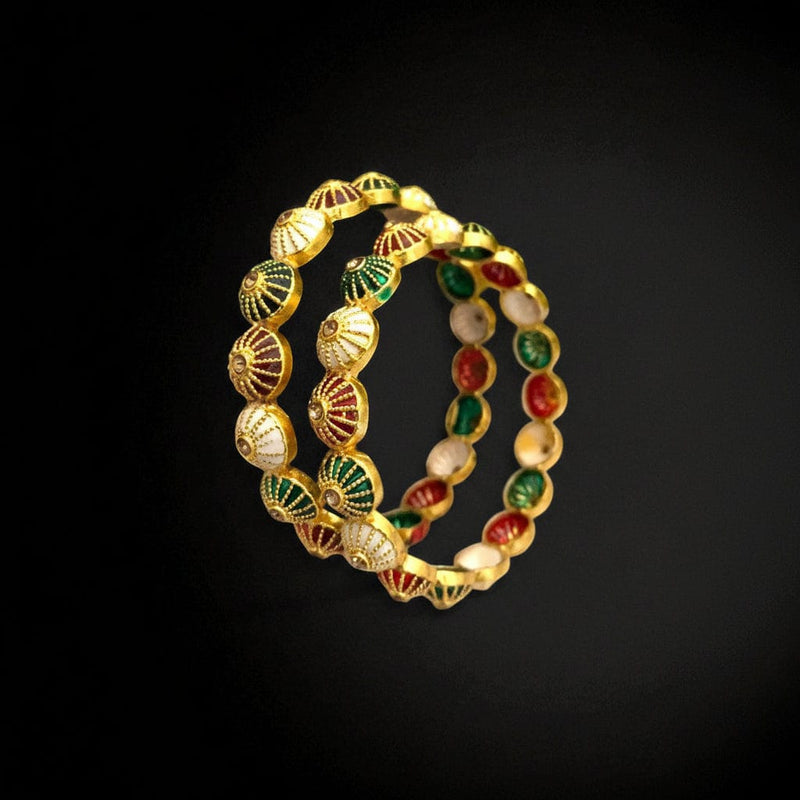 Aganya kreation Bangles Aarunya Bangle - Exquisite Gold Polish Brass Jewelry