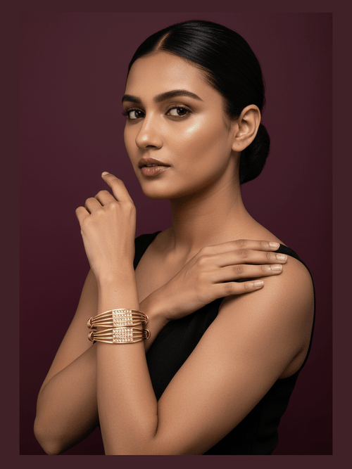 Aganya kreation Bangles Ahalya Bangles - Elegant Gold Polish Brass Jewelry