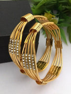 Aganya kreation Bangles Ahalya Bangles - Elegant Gold Polish Brass Jewelry 2.4