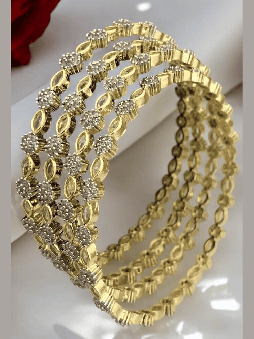 Aganya kreation Bangles Amika Bangles - Elegant Gold-Plated Copper Alloy Set 2.4