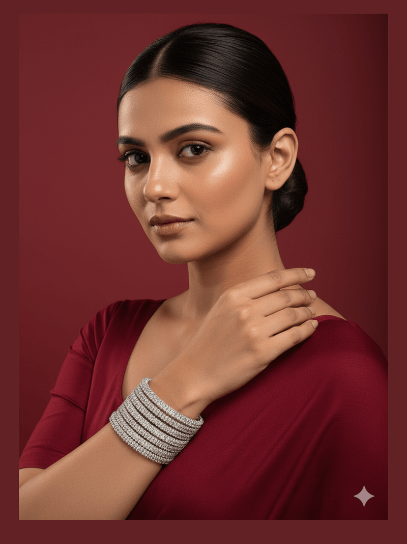 Aganya kreation Bangles Begonia CZ Designer Bangles - Elegant Gold Plated Set