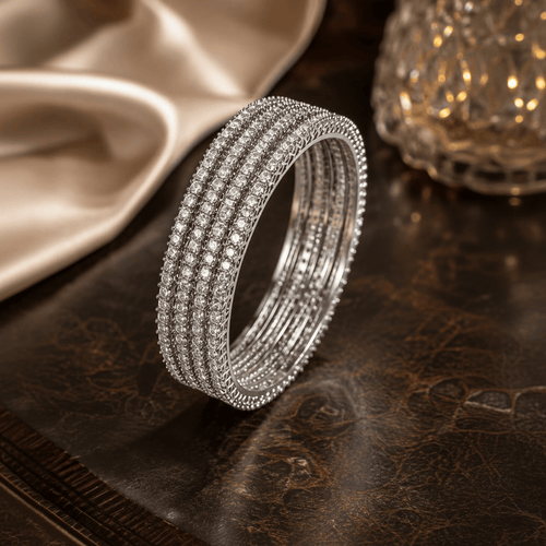 Aganya kreation Bangles Begonia CZ Designer Bangles - Elegant Gold Plated Set