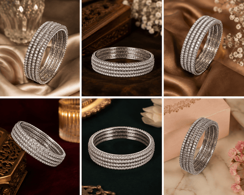 Aganya kreation Bangles Begonia CZ Designer Bangles - Elegant Gold Plated Set