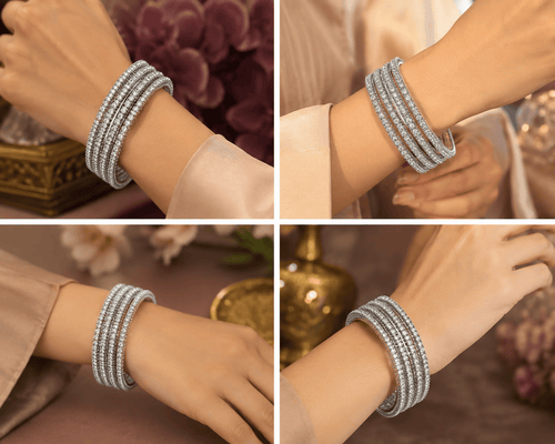 Aganya kreation Bangles Begonia CZ Designer Bangles - Elegant Gold Plated Set