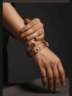 Aganya kreation Bangles Darani Bangles - Elegant Gold Polish with Pearl & Red Stone