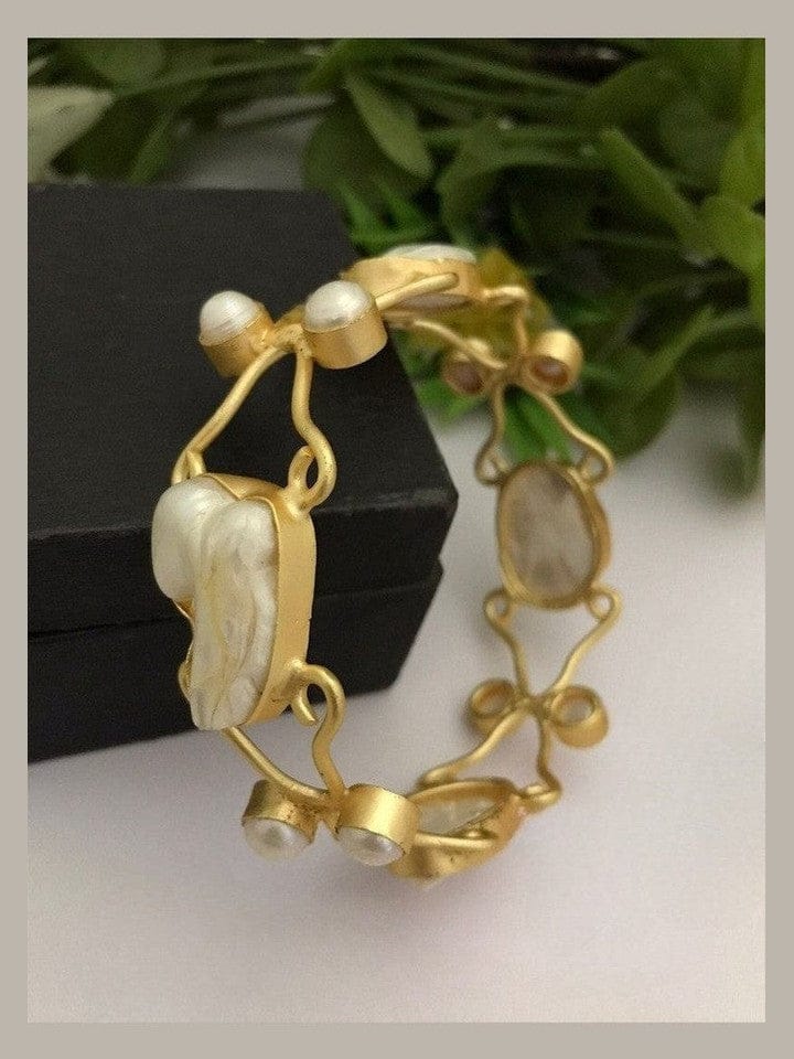 Aganya kreation Bangles Elegant Rakshika Real Pearl Bangles - Handcrafted Sophistication