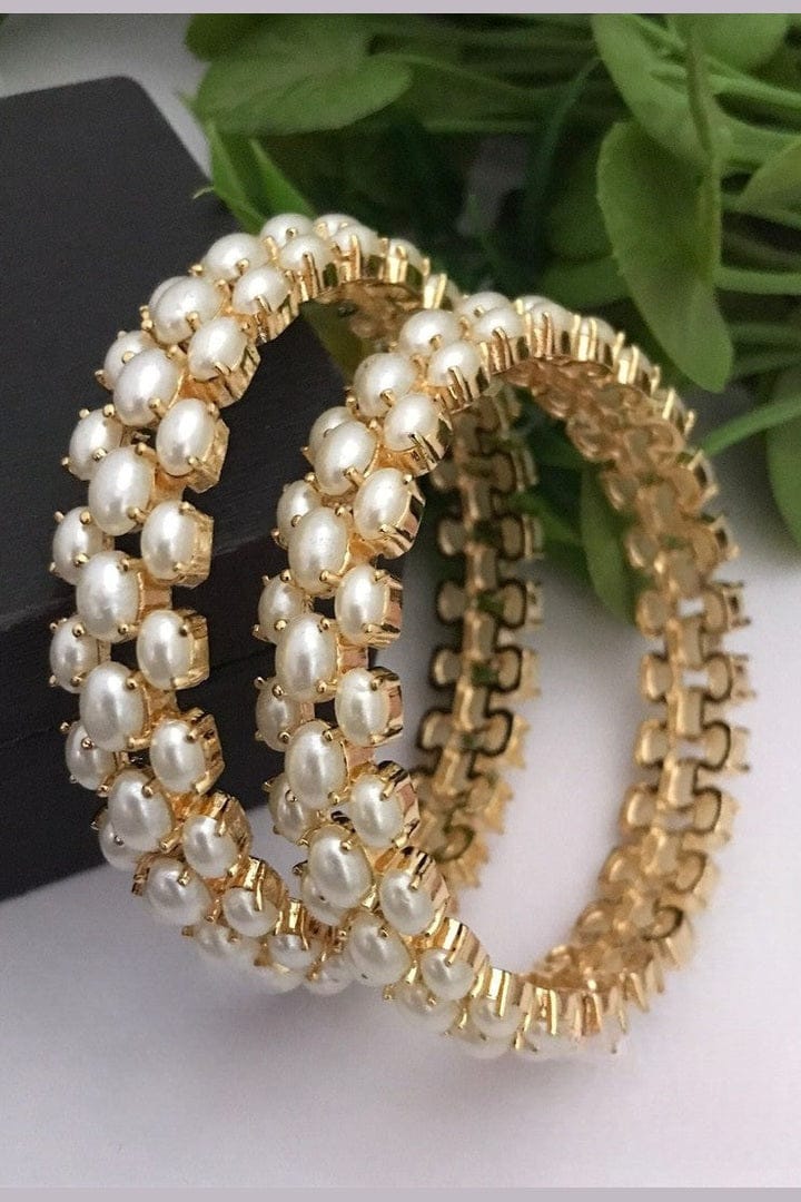 Aganya kreation Bangles Elegant Svadhiti Real Pearl Bangles - Unique Handcrafted Design