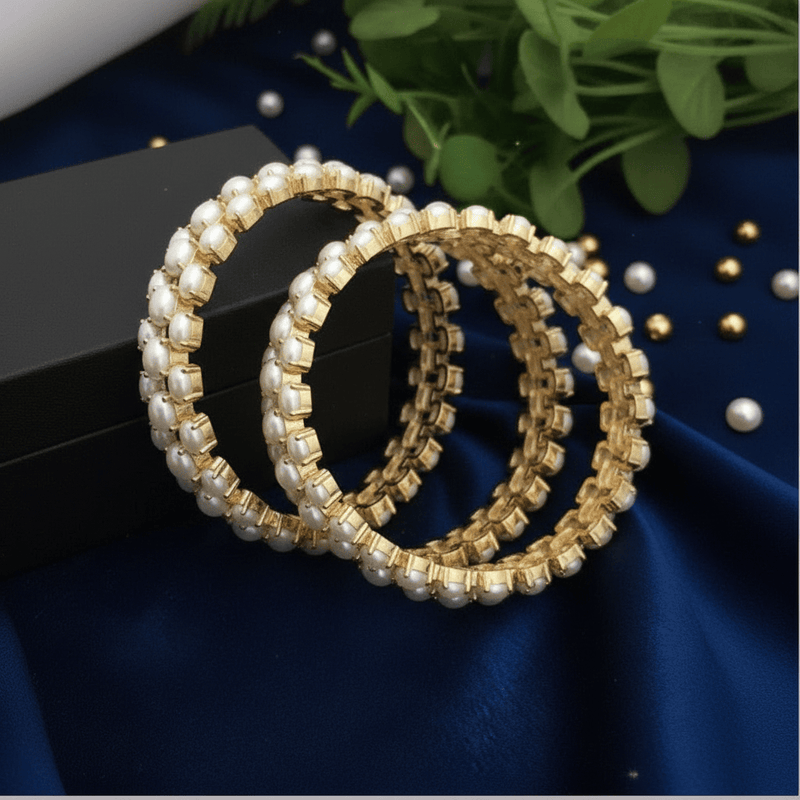 Aganya kreation Bangles Elegant Svadhiti Real Pearl Bangles - Unique Handcrafted Design
