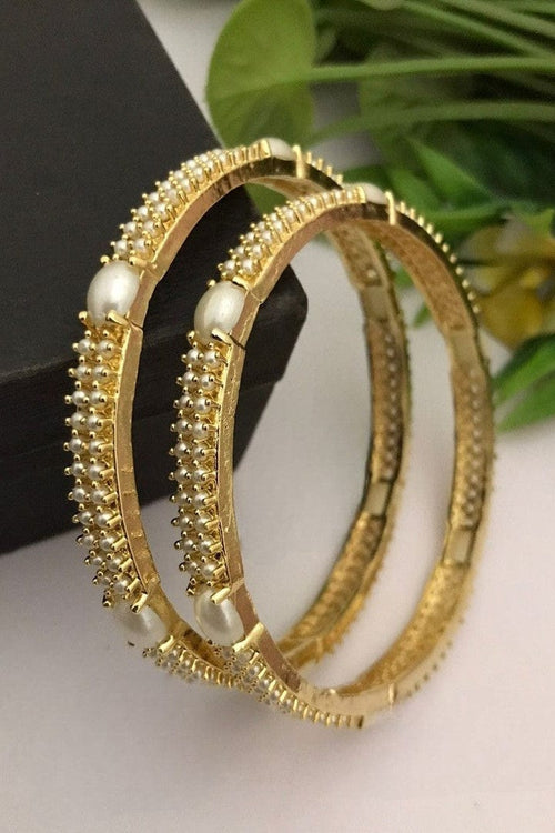 Aganya kreation Bangles Elegant Vasundhra Real Pearl Bangles - Timeless Beauty