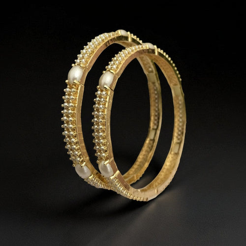 Aganya kreation Bangles Elegant Vasundhra Real Pearl Bangles - Timeless Beauty