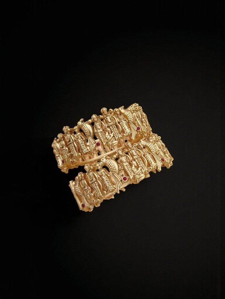 Aganya kreation Bangles Exquisite Ram Darbar Bangles - Handcrafted Gold Plated Elegance