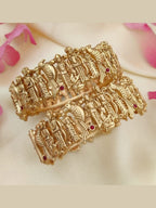 Aganya kreation Bangles Exquisite Ram Darbar Bangles - Handcrafted Gold Plated Elegance 2.4 pair