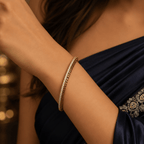 Aganya kreation Bangles Gold Plated American Diamond Rectangular Grid Designer Bangles Set