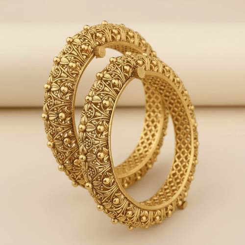 Aganya kreation Bangles Gunjal Polki Bangle - Handcrafted Gold-Plated Elegance