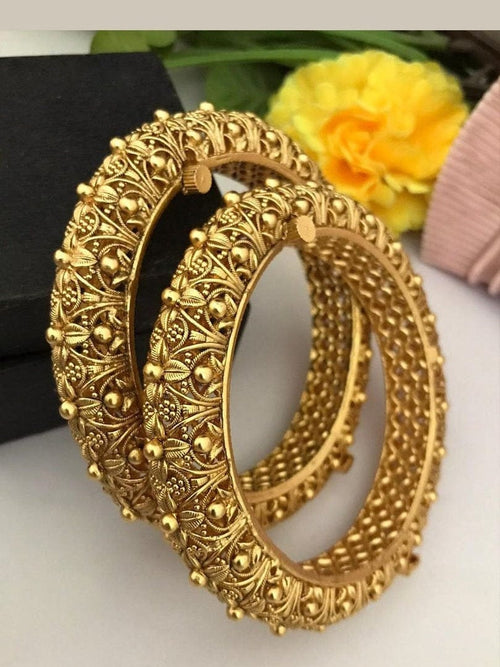 Aganya kreation Bangles Gunjal Polki Bangle - Handcrafted Gold-Plated Elegance