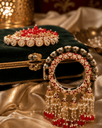 Aganya kreation Bangles Jadau Kundan Meenakari CZ Openable Bangles – Handmade Bridal Bangles
