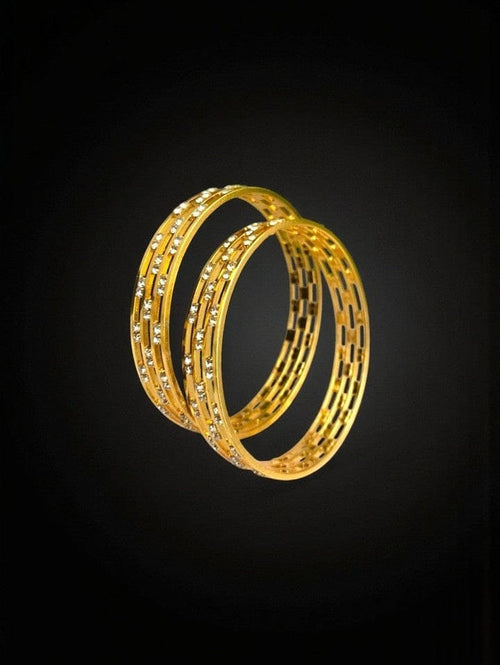 Aganya kreation Bangles Kaajal Bangles - Elegant Gold Polish Brass Jewelry