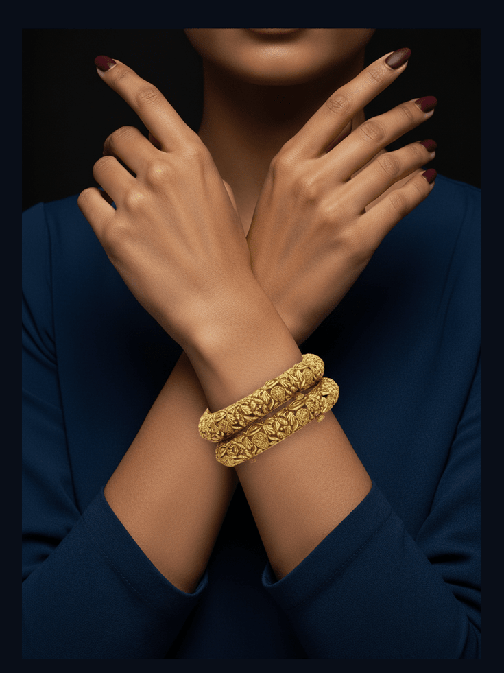 Aganya kreation Bangles Kshita Bangles - Elegant Brass with Gold Plating