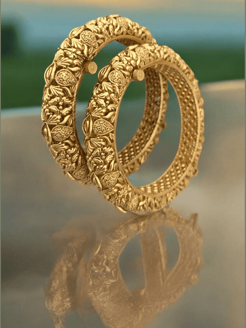 Aganya kreation Bangles Kshita Bangles - Elegant Brass with Gold Plating 2.4