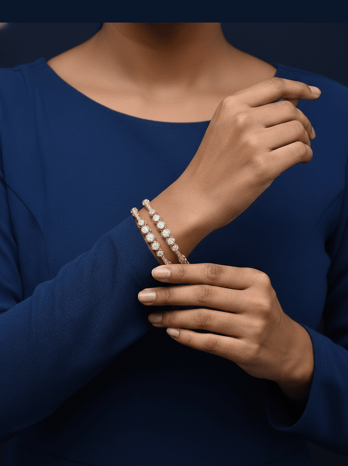 Aganya kreation Bangles Liara Bangles - Elegant Gold-Plated Copper Alloy Jewelry