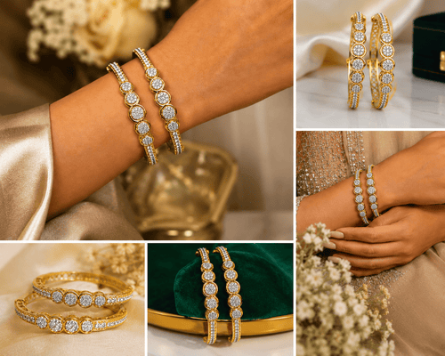 Aganya kreation Bangles Liara Bangles - Elegant Gold-Plated Copper Alloy Jewelry