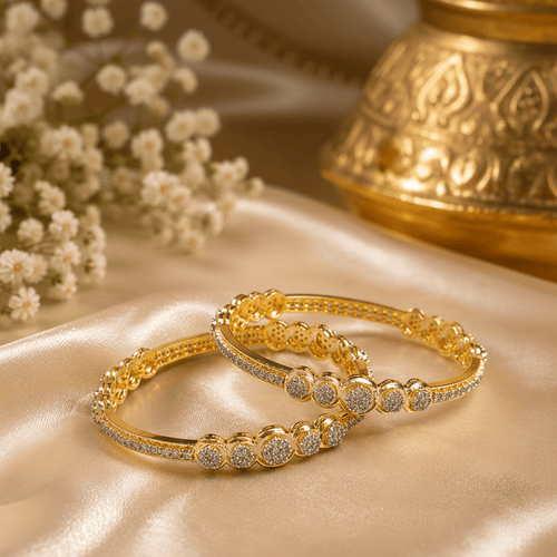 Aganya kreation Bangles Liara Bangles - Elegant Gold-Plated Copper Alloy Jewelry