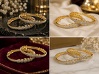 Aganya kreation Bangles Liara Bangles - Elegant Gold-Plated Copper Alloy Jewelry