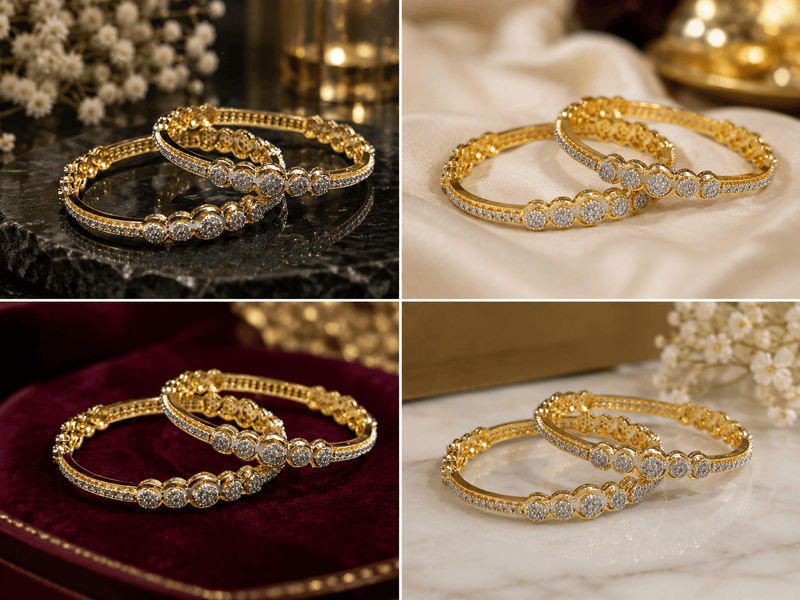 Aganya kreation Bangles Liara Bangles - Elegant Gold-Plated Copper Alloy Jewelry
