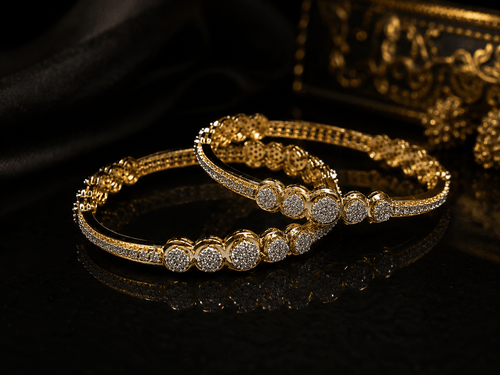 Aganya kreation Bangles Liara Bangles - Elegant Gold-Plated Copper Alloy Jewelry