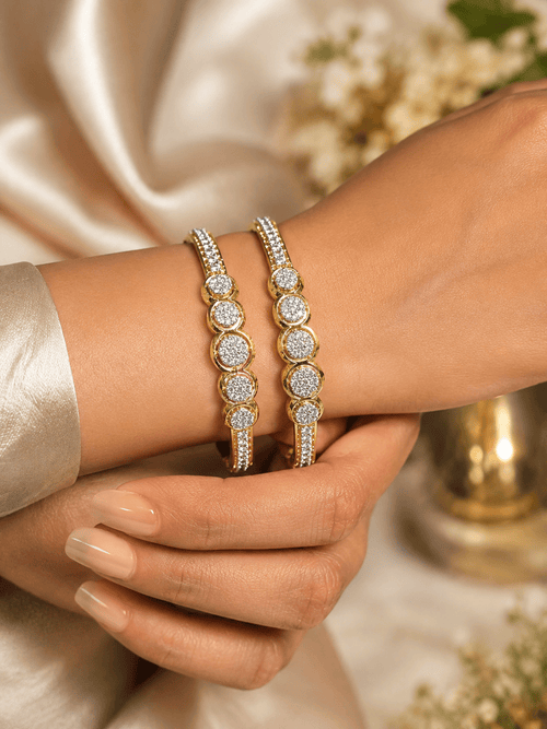 Aganya kreation Bangles Liara Bangles - Elegant Gold-Plated Copper Alloy Jewelry 2.8