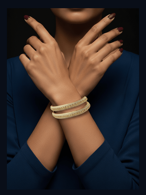 Aganya kreation Bangles Lishi Bangles - Elegant Gold-Plated Copper Alloy Jewelry