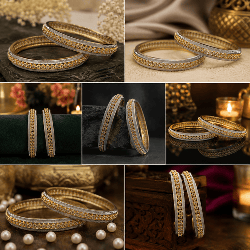 Aganya kreation Bangles Lishi Bangles - Elegant Gold-Plated Copper Alloy Jewelry 2.6