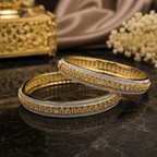 Aganya kreation Bangles Lishi Bangles - Elegant Gold-Plated Copper Alloy Jewelry 2.6