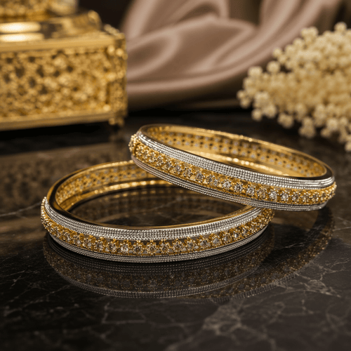 Aganya kreation Bangles Lishi Bangles - Elegant Gold-Plated Copper Alloy Jewelry 2.6
